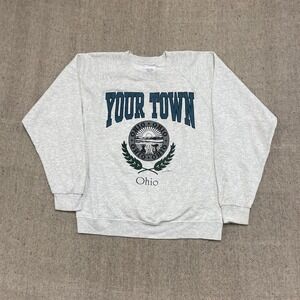Vintage Ohio sweatshirt mens large gray 1990s your town Santee
